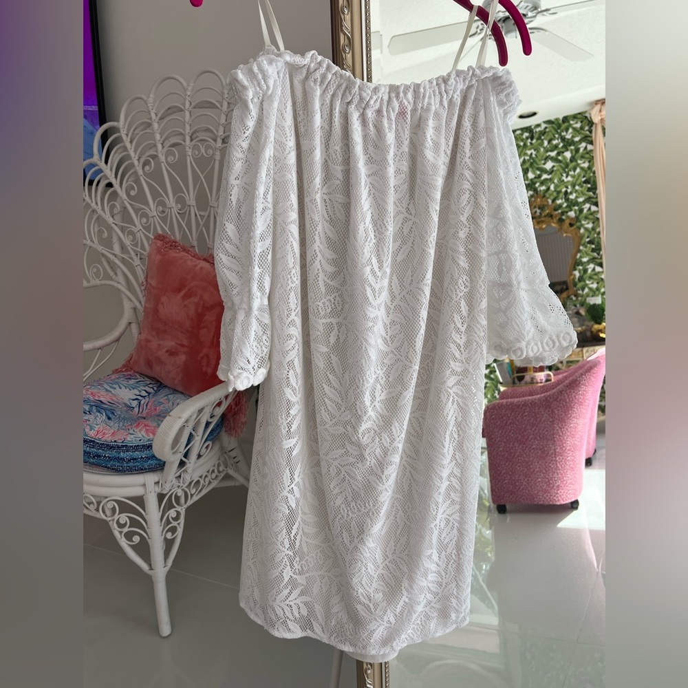 Lilly Pulitzer white off the shoulder lined dress S - Picture 3 of 6
